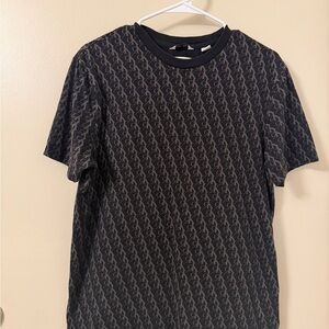 Calvin Klein Black and Gold Monogram Tee